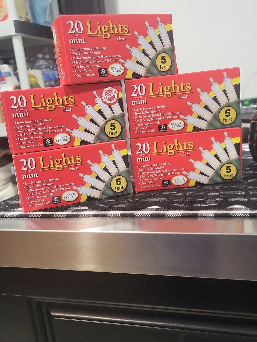 ✨️ Clear Mini String Lights - 20 Count, 5 Feet - Red Box - Picture 1 of 2